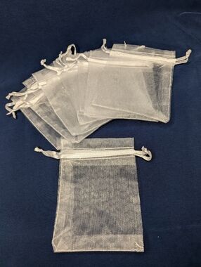 10 Pack White Organza Gift Bags 2.5” x 3.5” - Seller Supplies